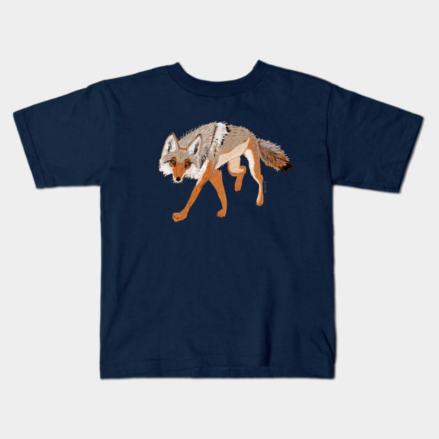 Coyote full body Kids T-Shirt by belettelepink